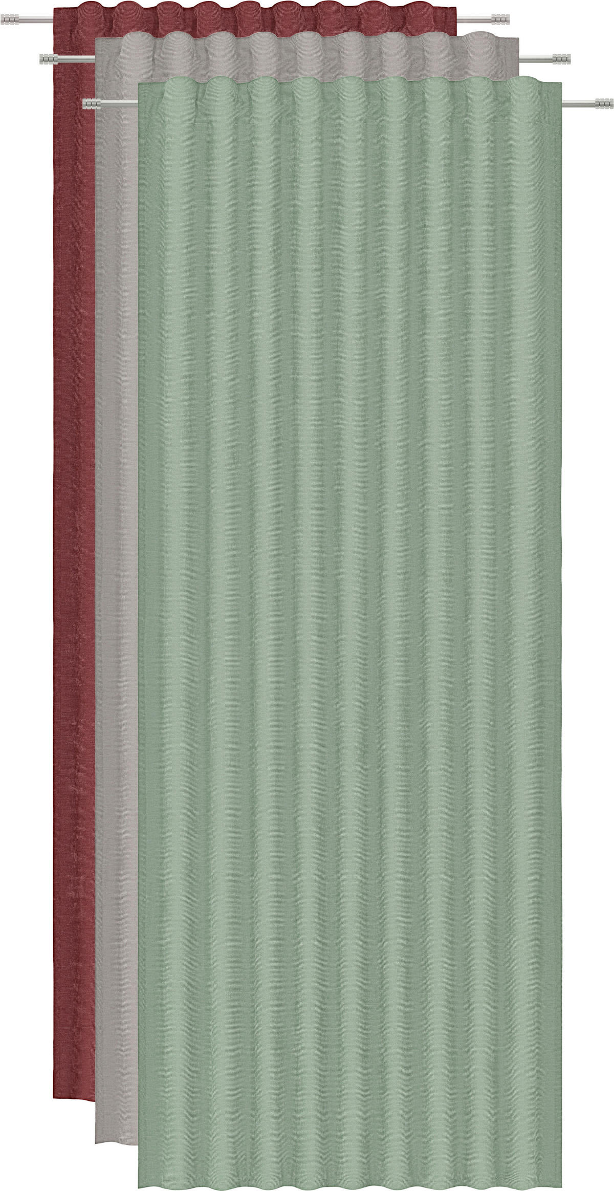 HOTOVÝ ZÁVES, nepriehľadné, 140/245 cm - tmavočervená, Konventionell, textil (140/245cm) - Esposa