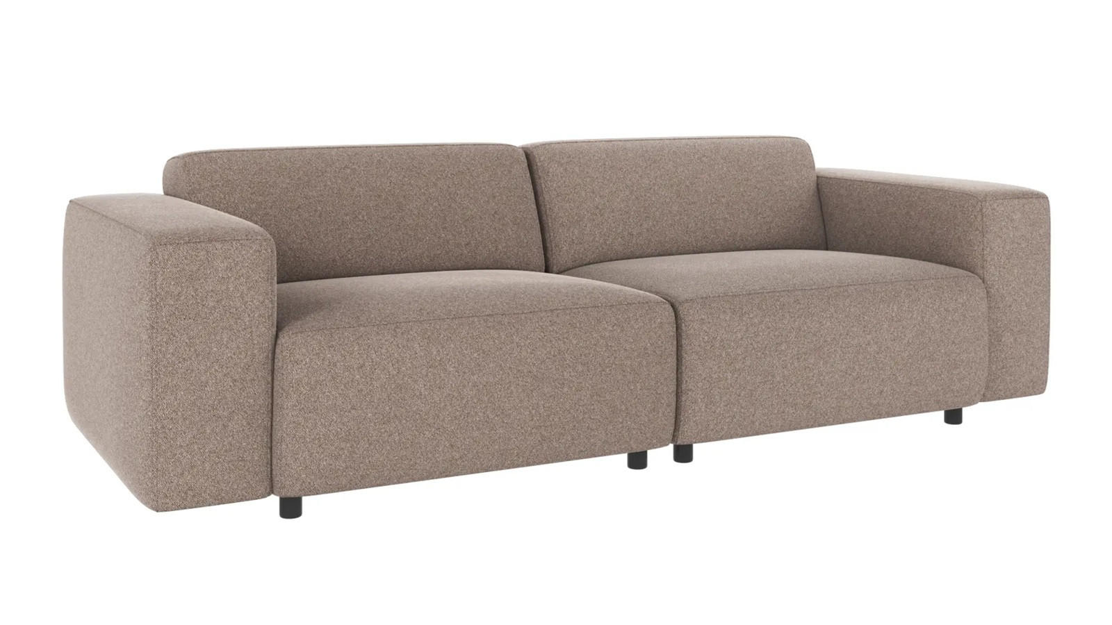 3-SITS SOFFA i beige  - beige/svart, Klassisk, metall/trä (236/70/98cm) - Rowico