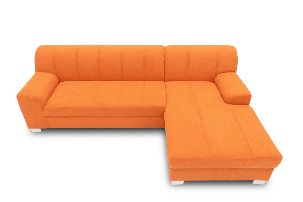 ECKSOFA CAPRI Orange Mikrofaser  - Chromfarben/Orange, KONVENTIONELL, Textil/Metall (239/152cm) - MID.YOU