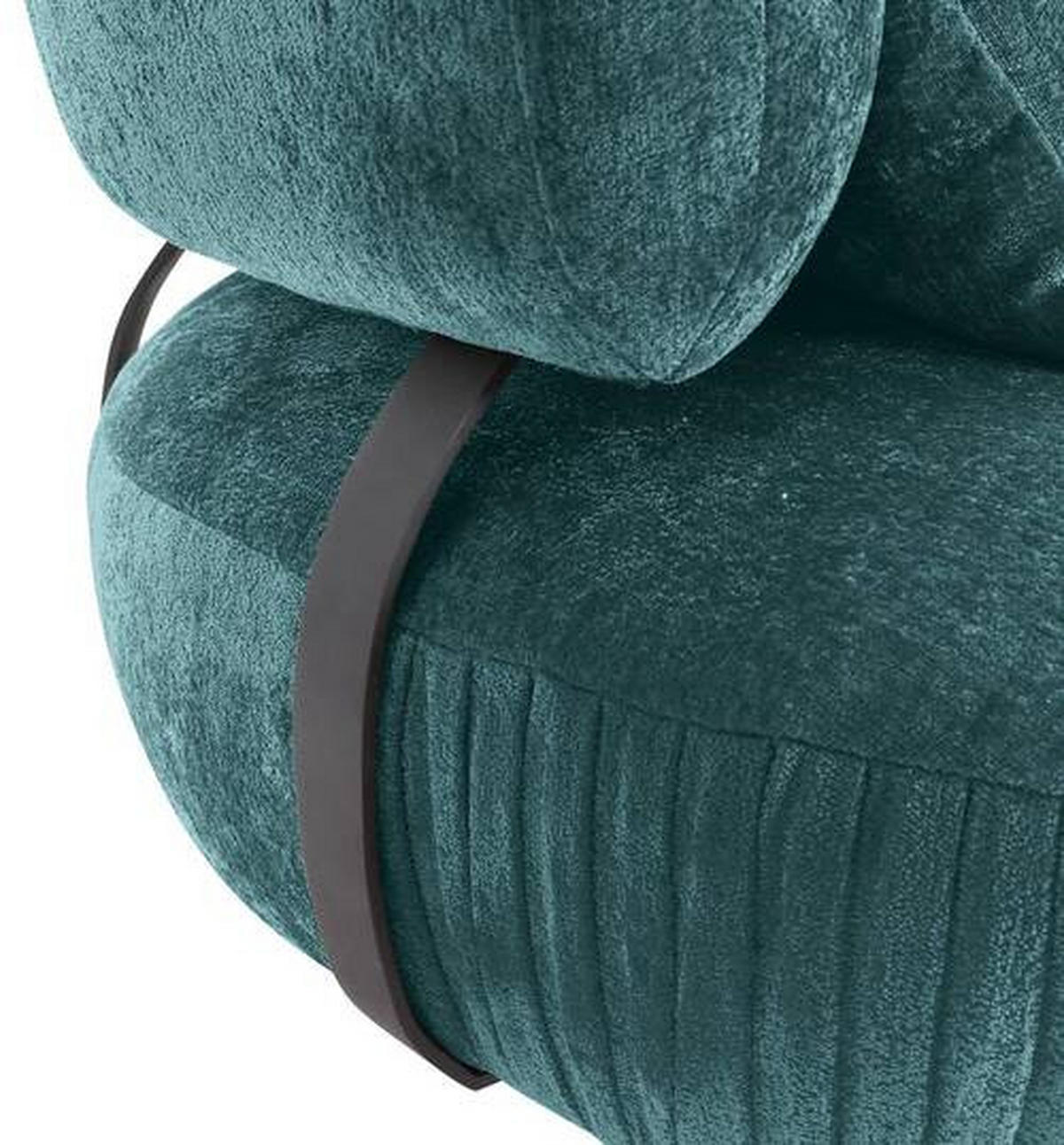 RÉCAMIERE in Chenille Türkis  - Türkis/Schwarz, Design, Holz/Textil (110/85/170cm) - Landscape