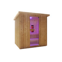 INFRAROTKABINE für 5-6 Personen Lahti  - KONVENTIONELL, Holz (198/181,5/202,2cm) - Sanotechnik