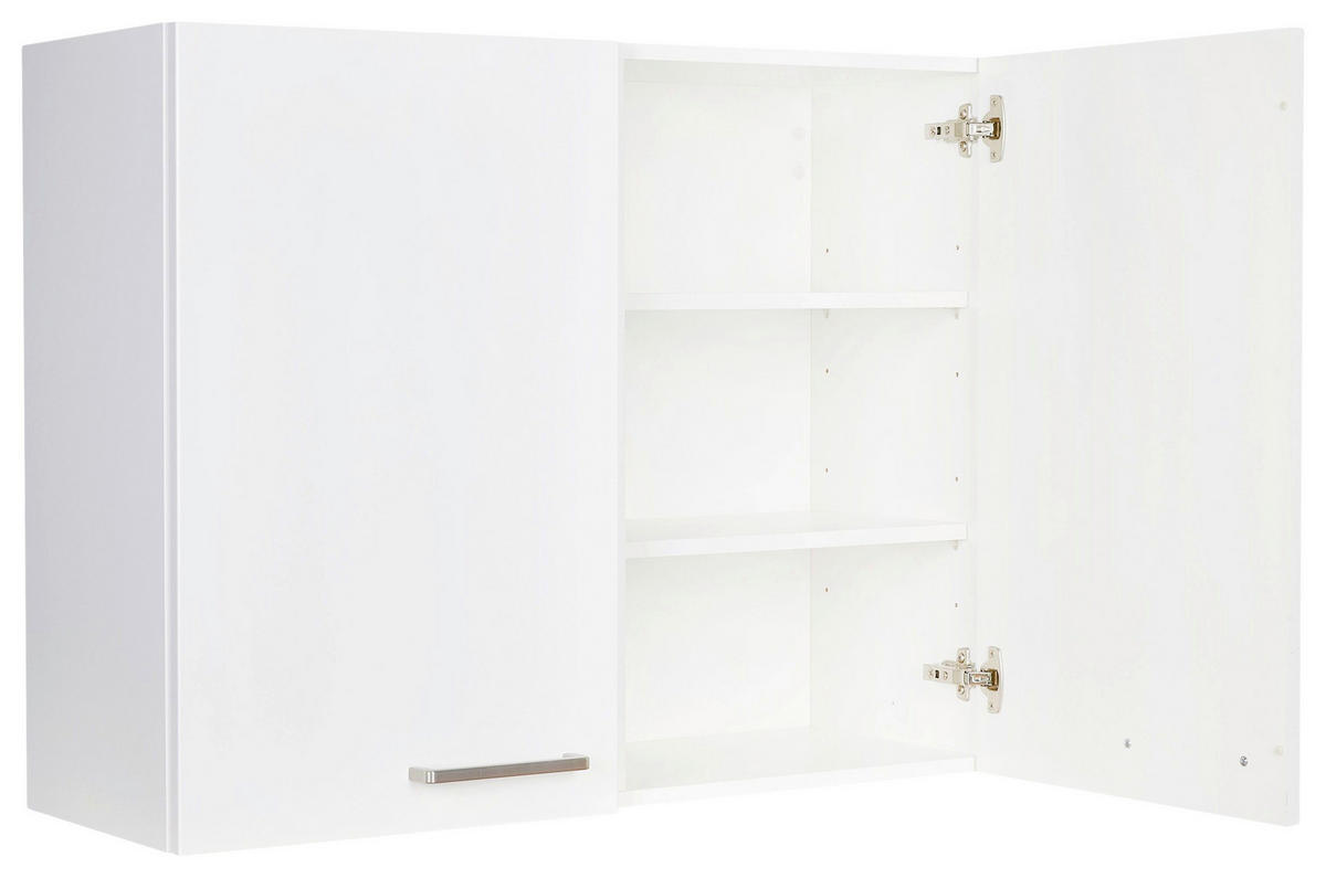 KÜCHENOBERSCHRANK 90/72/35 cm  in Weiß  - Edelstahlfarben/Weiß, MODERN, Holzwerkstoff (90/72/35cm) - Nobilia