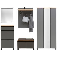 GARDEROBE 6-teilig 270/195/40 cm  - Eichefarben/Anthrazit, Design, Holz/Holzwerkstoff (270/195/40cm) - Dieter Knoll