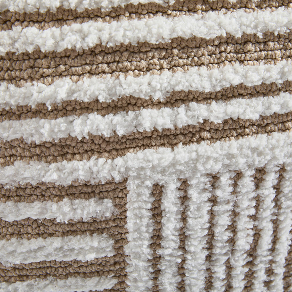 Thumbnail - Novel Pouf, Weiß, Beige, Textil, geometrisch, 1.400 L, Füllung: Styroporkugeln, 45x45x45 cm, AZO-frei, Indoor, Wohnzimme...