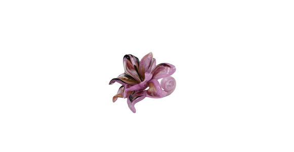 DEKOBLUME - Pink/Schwarz, Basics, Glas (14,5/14/10,5cm) - Ambia Home