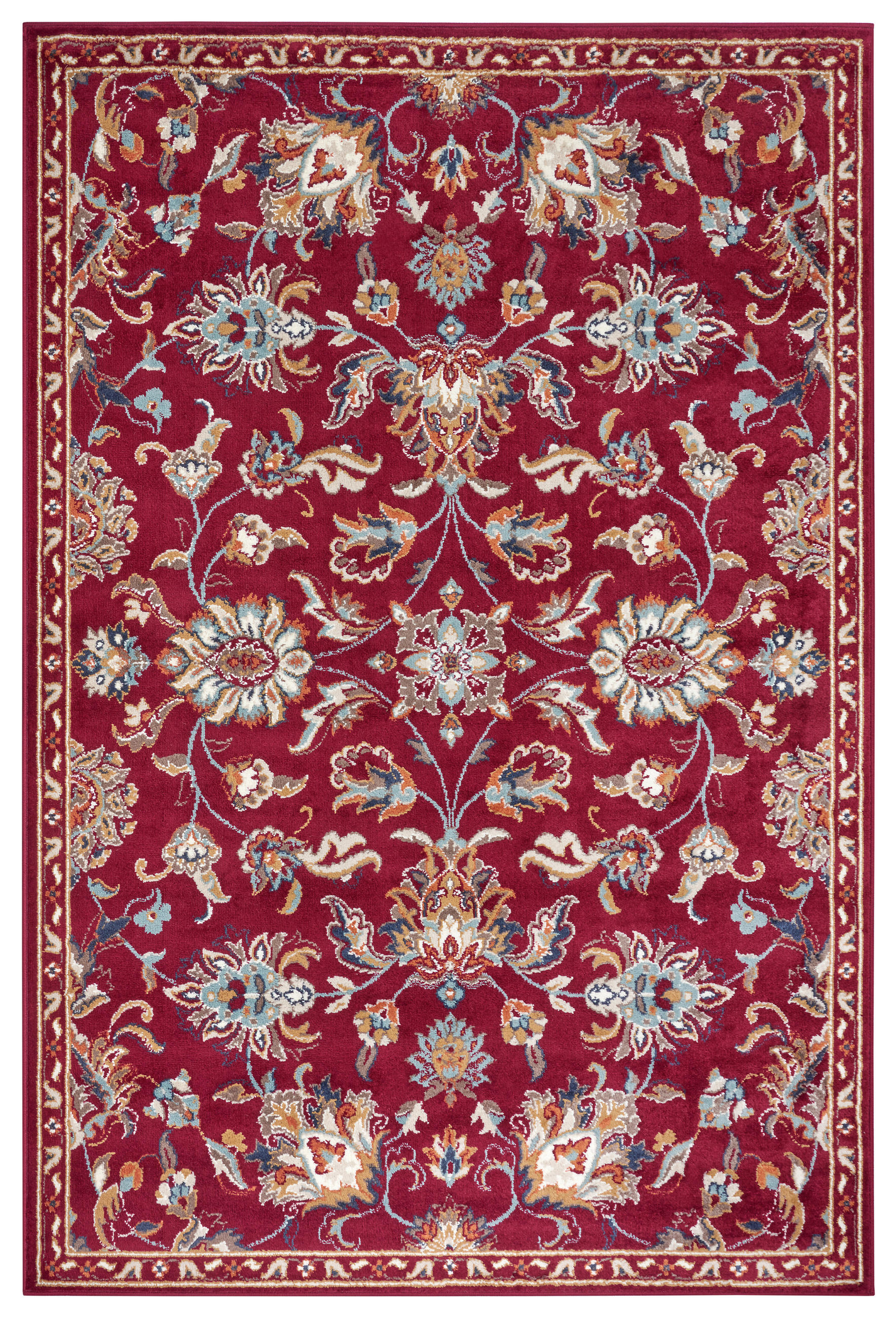 FLACHWEBETEPPICH  Wohnzimmer 140/200 cm Luxor Multicolor, Rot rechteckig  - Rot/Multicolor, Design, Kunststoff/Textil (140/200cm) - Hanse Home