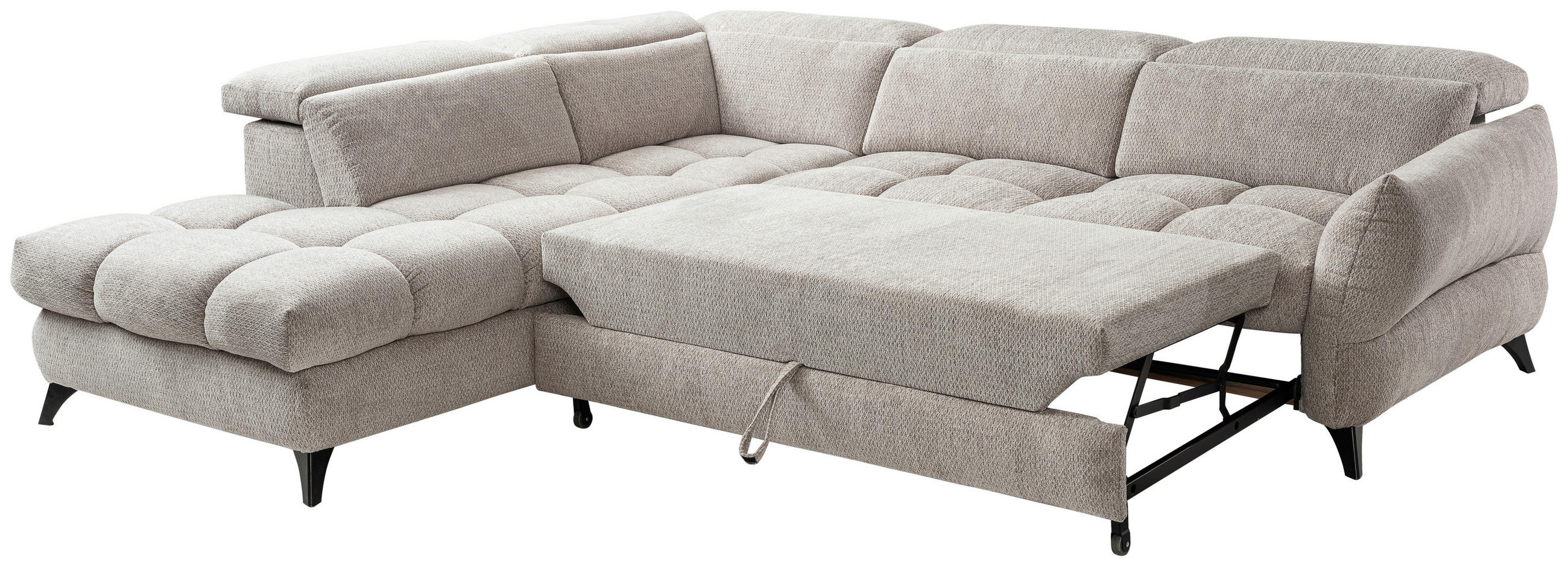 HÖRNSOFFA i cappuccino  - cappuccino/svart, Design, metall/textil (234/263cm) - Stylife