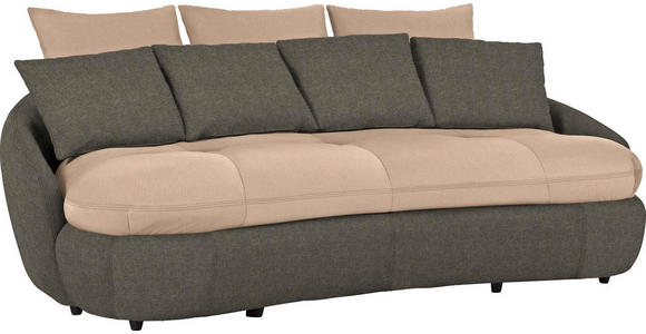 MEGASOFA in Textil Beige, Braun - Beige/Schwarz, Design, Kunststoff/Textil (238/80/143cm) - Hom`in