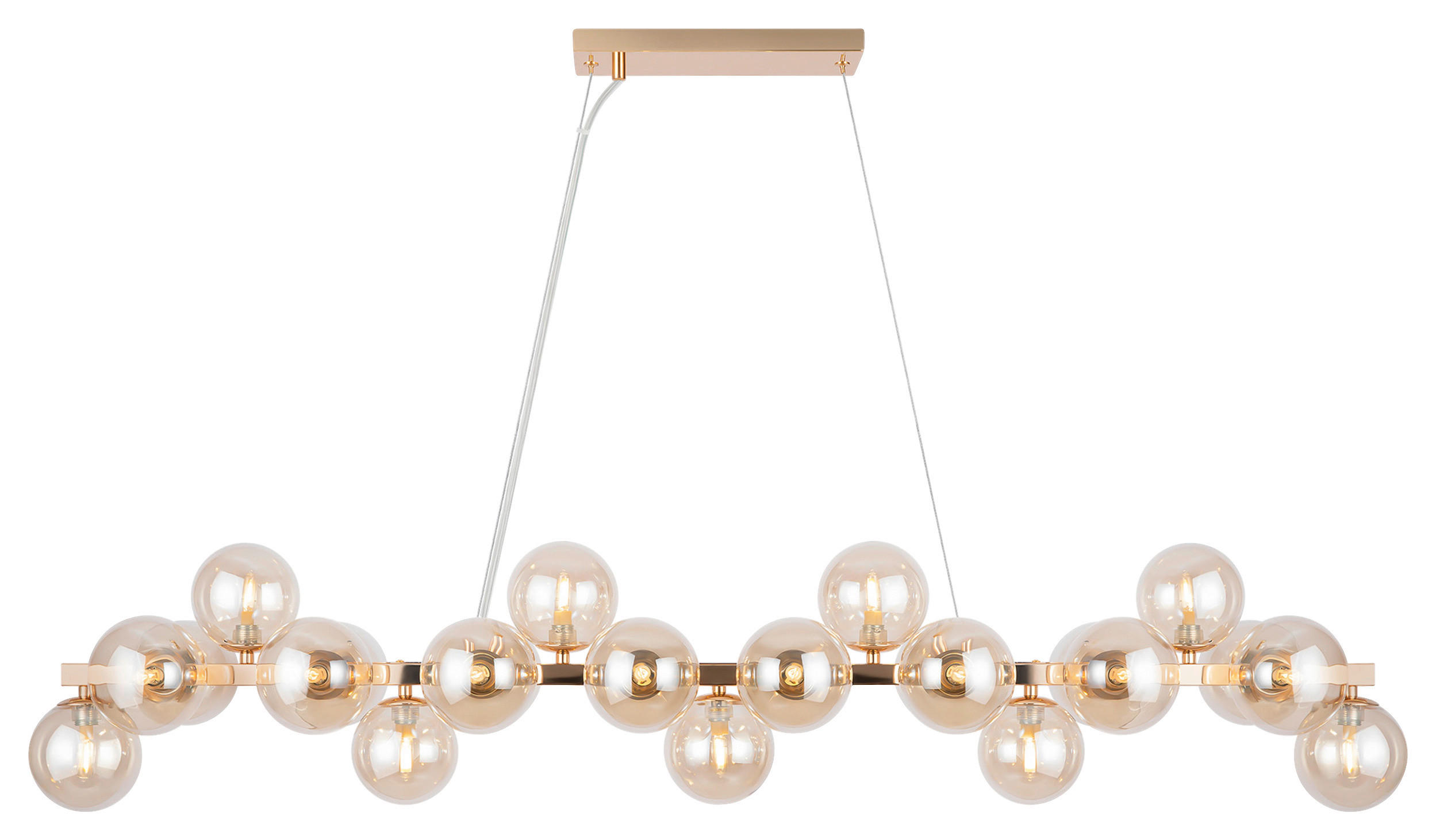 PENDELLEUCHTE 23,8/22,8/123,5 cm   - Goldfarben, Trend, Glas/Metall (23,8/22,8/123,5cm) - MAYTONI