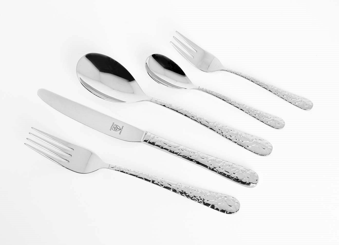 BESTECKSET Martele 30-teilig  - Chromfarben/Edelstahlfarben, Basics, Metall (43/25/5cm) - Justinus