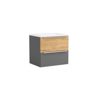 WASCHTISCHKOMBI  - Wildeiche/Edelstahlfarben, Trend, Holzwerkstoff/Stein (60/54/47cm) - Held