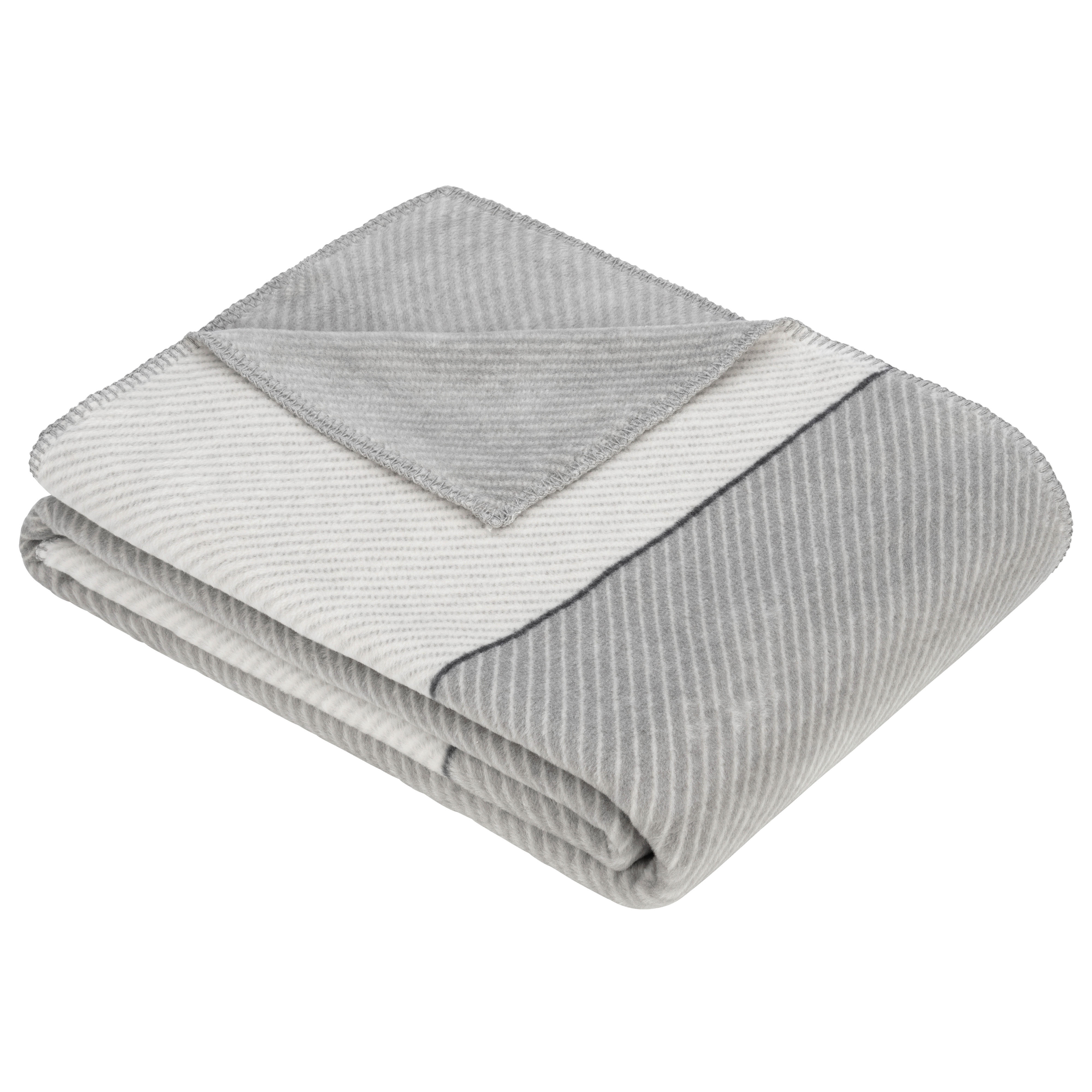 WOHNDECKE 150/200 cm  - Weiß/Grau, KONVENTIONELL, Textil (150/200cm) - Ibena