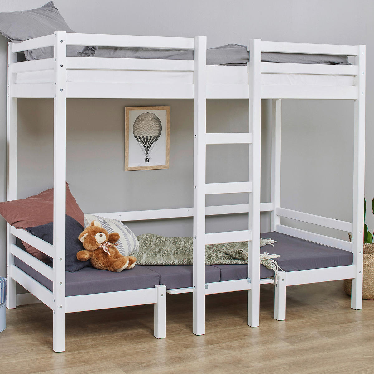 ETAGENBETT - Weiß, MODERN, Holz (90/200cm) - MID.YOU