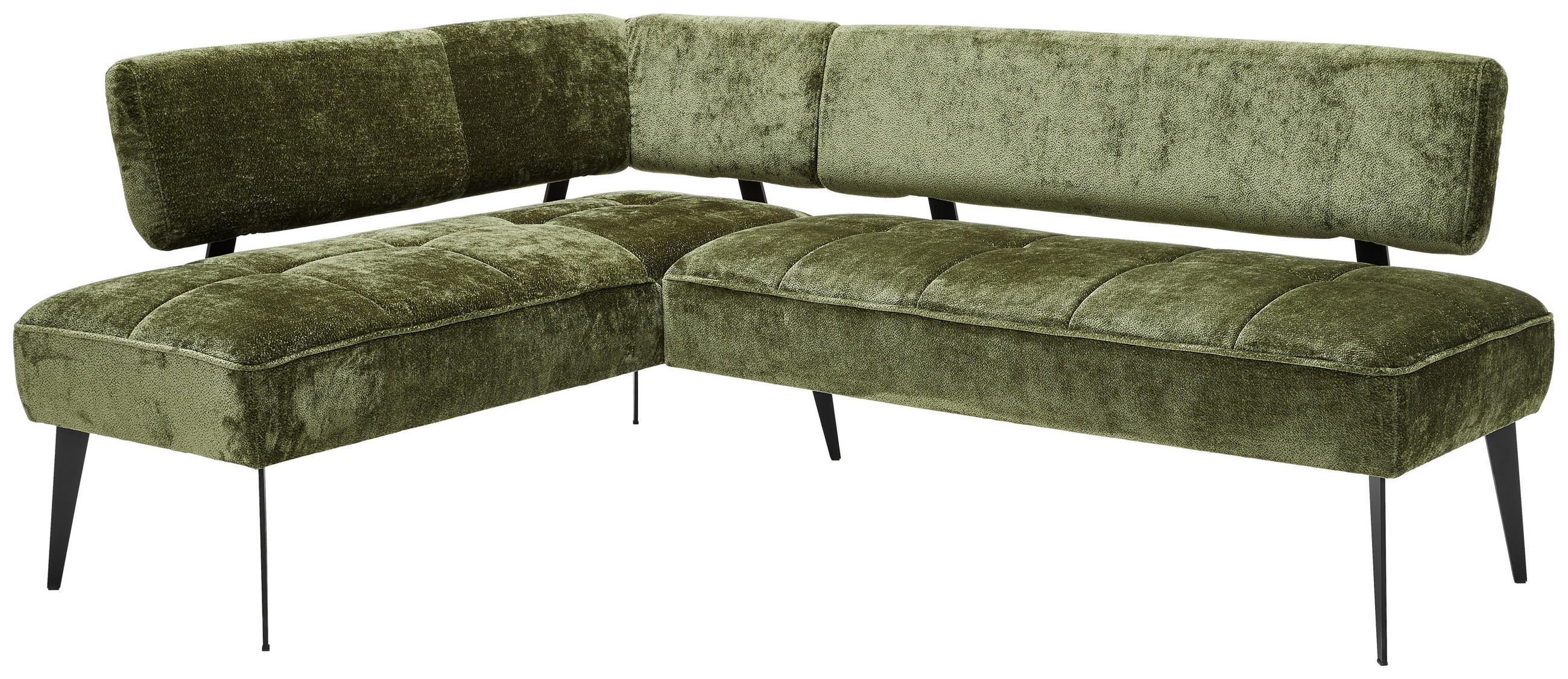 Thumbnail - Welnova Eckbank, Olivgrün, Textil, Uni, 3-Sitzer, Ottomane links, L-Form, 212x162 cm, Fsc, Reach, Made in EU, Stoffauswa...