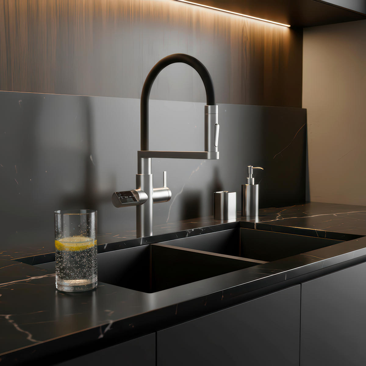 KÜCHENARMATUR  - Schwarz, Basics, Kunststoff (20/43,90/51,60cm)