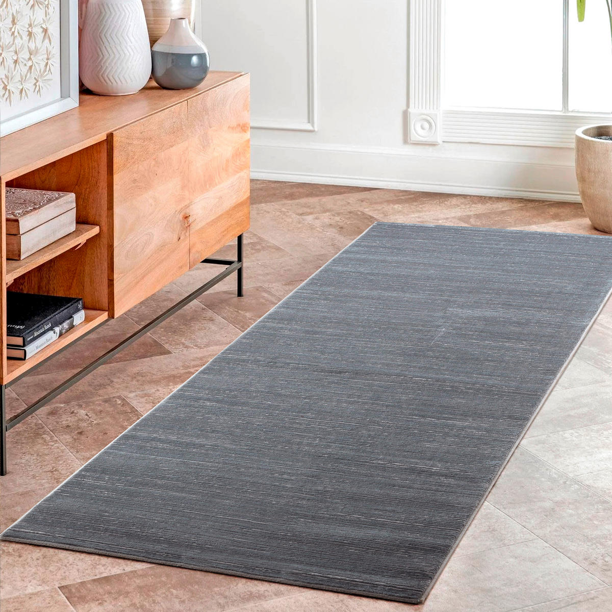 VÄVD MATTA 120/170 cm LIMA  - mörkgrå, Basics, textil (120/170cm)