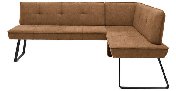 ECKBANK 192/134 cm  in Schwarz, Cognac  - Cognac/Schwarz, Design, Textil/Metall (192/134cm) - Dieter Knoll