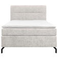 BOXSPRINGBETT 140/200 cm  in Hellgrau  - Hellgrau/Schwarz, Design, Textil/Metall (140/200cm) - Esposa