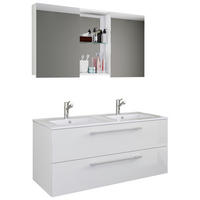 BADEZIMMER 3-teilig  in 112 cm  - Alufarben/Weiß, MODERN, Keramik/Holzwerkstoff (112cm) - MID.YOU