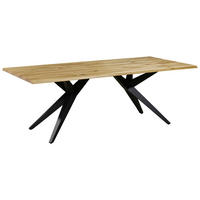 ESSTISCH in Holz 180/100/76 cm  - Eichefarben/Schwarz, Design, Holz/Metall (180/100/76cm) - Musterring
