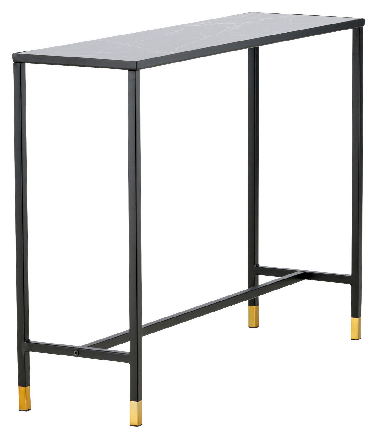 BEISTELLTISCH 100/30/75 cm Schwarz, Messingfarben rechteckig  - Messingfarben/Schwarz, Design, Glas/Metall (100/30/75cm) - Livetastic