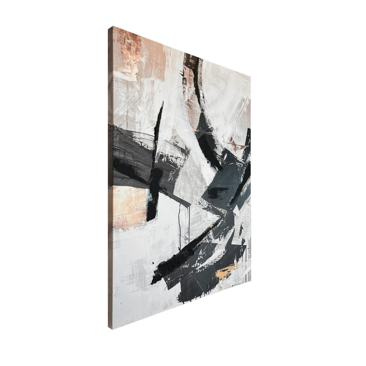 OBRAZ NA PLÁTNE, abstraktné, 70/100 cm  - sivá/biela, Design, kompozitné drevo/textil (70/100cm) - Monee