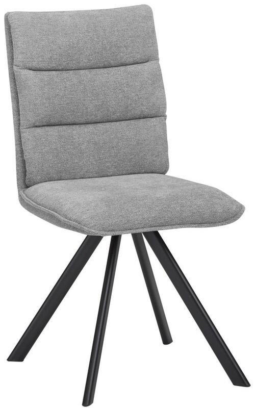 STUHL beflockt Grau, Schwarz  - Schwarz/Grau, Design, Textil/Metall (47,5/92/59cm) - Cantus