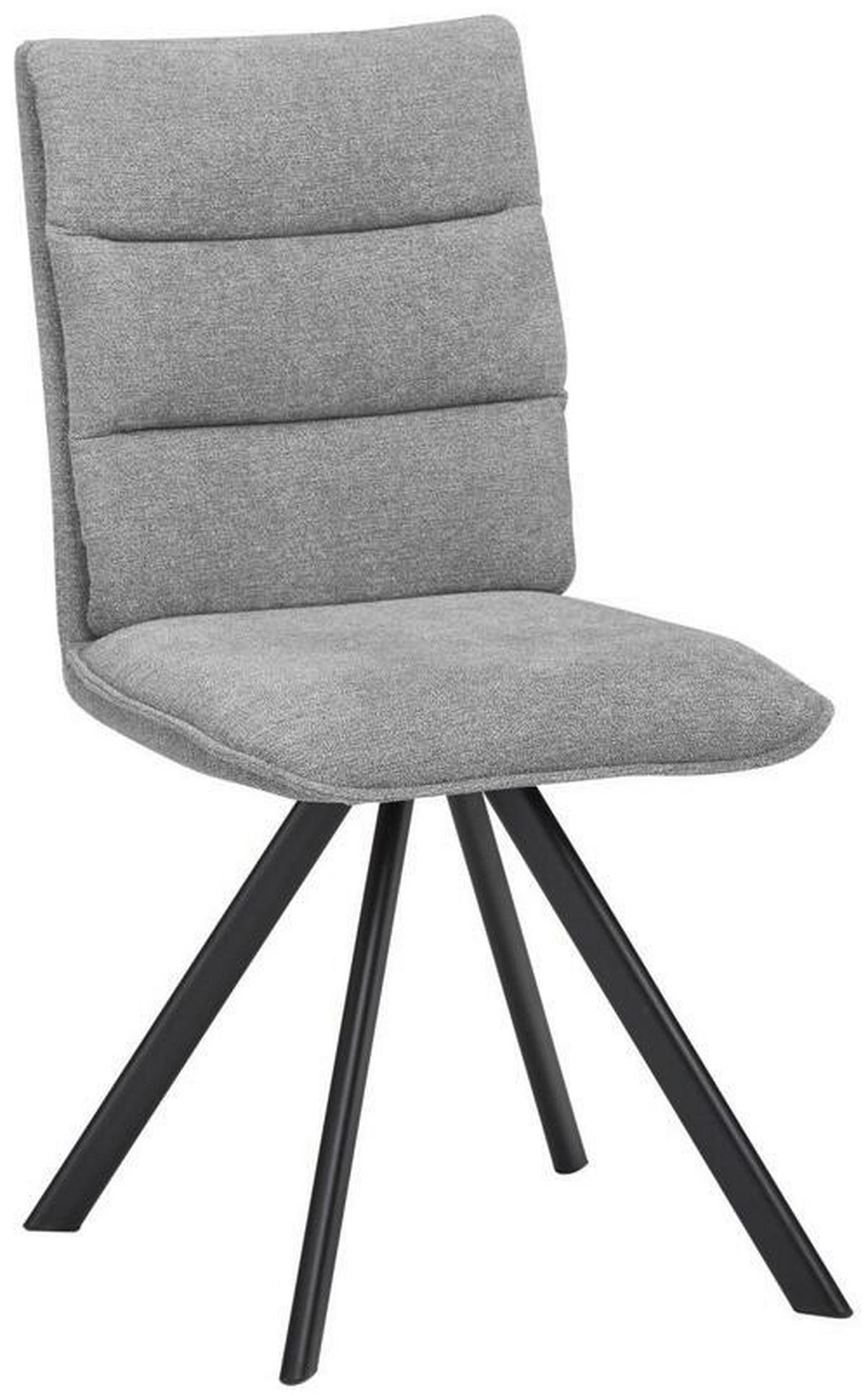 STUHL  in Stahl beflockt Metall, Textil  - Schwarz/Grau, Design, Textil/Metall (47,5/92/59cm) - Cantus