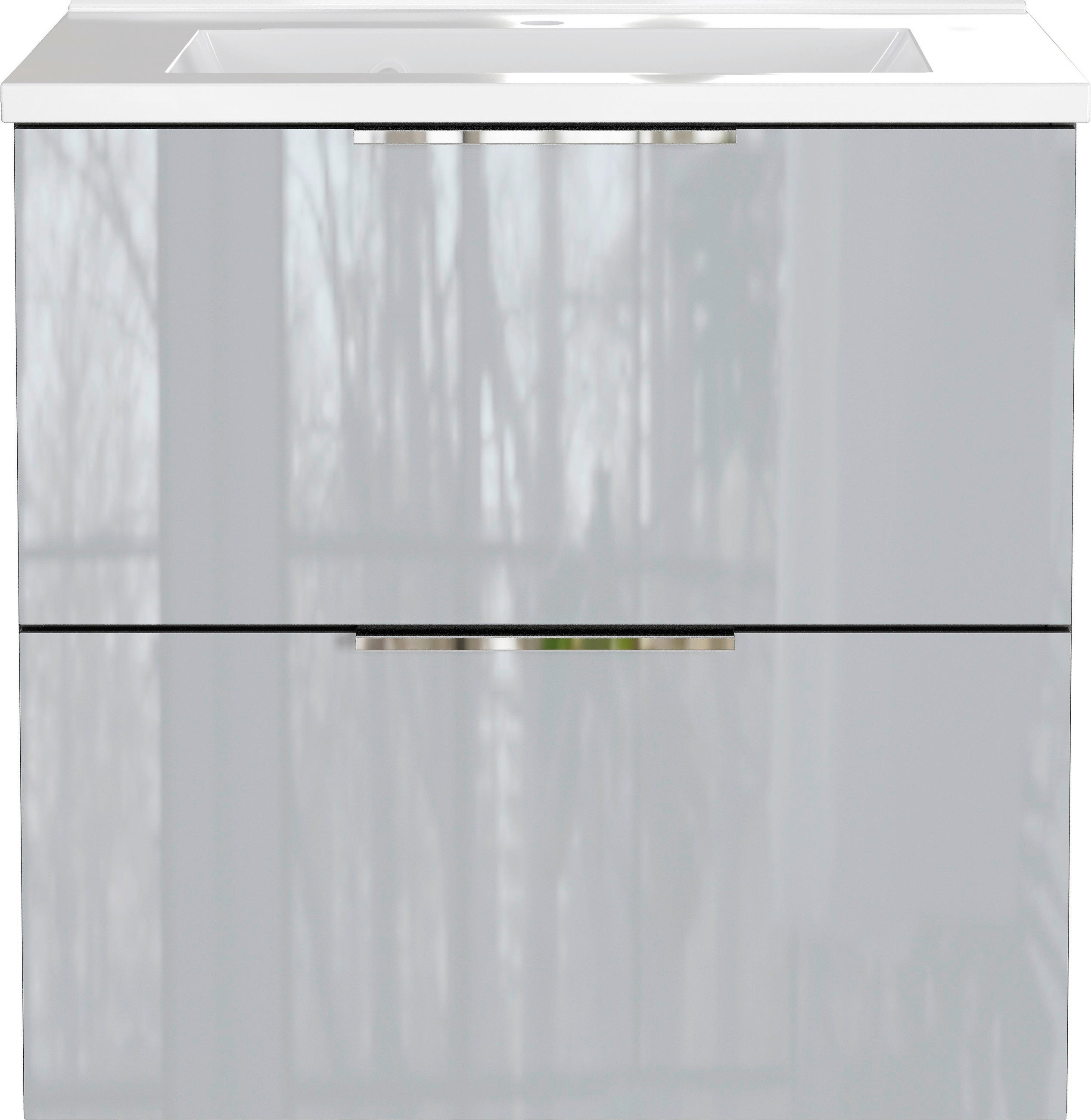WASCHTISCHKOMBI  - Chromfarben/Silberfarben, Design, Glas/Keramik (61/61/46cm) - Germania