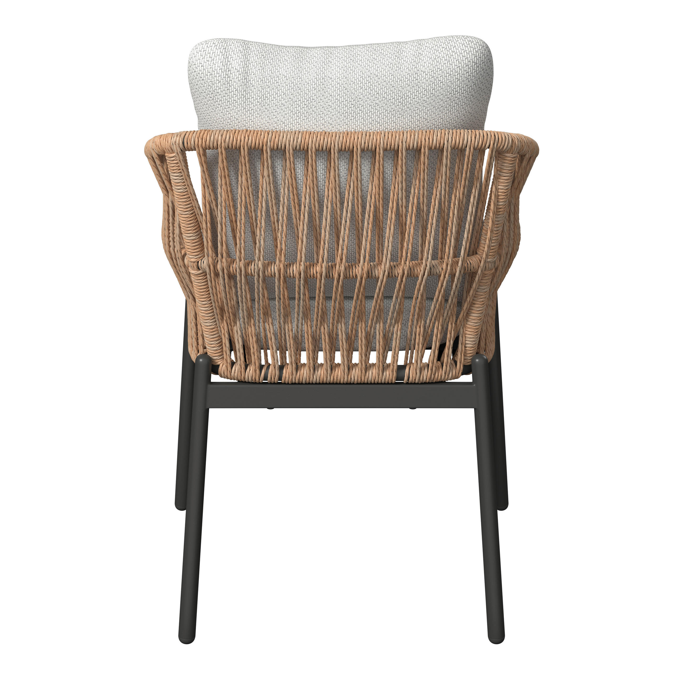 Thumbnail - Ambia Garden Gartenstuhl, Anthrazit, Natur, Hellgrau, Metall, Kunststoff, Textil, Füllung: Schaumstoff, Rundrohr, 63x80x...