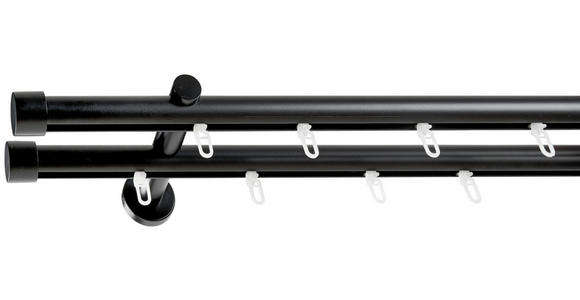 VORHANGSTANGENSET 120 cm - Schwarz, Basics, Metall (120cm) - Homeware
