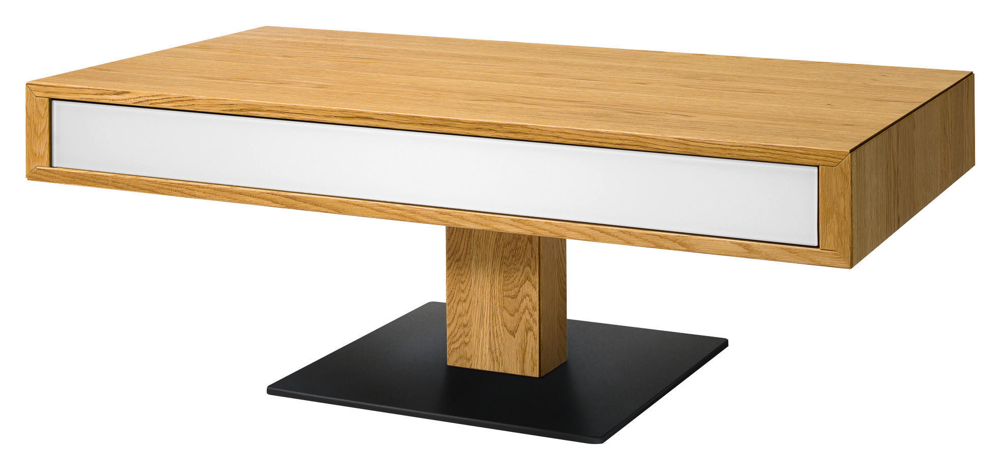 COUCHTISCH in Holz, Glas 100/60/39,7 cm  - Eichefarben/Schwarz, Design, Glas/Holz (100/60/39,7cm) - Team 7