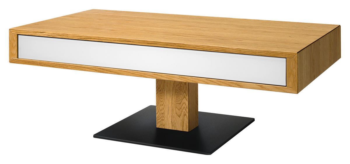 COUCHTISCH in Holz, Glas 100/60/39,7 cm  - Eichefarben/Schwarz, Design, Glas/Holz (100/60/39,7cm) - Team 7