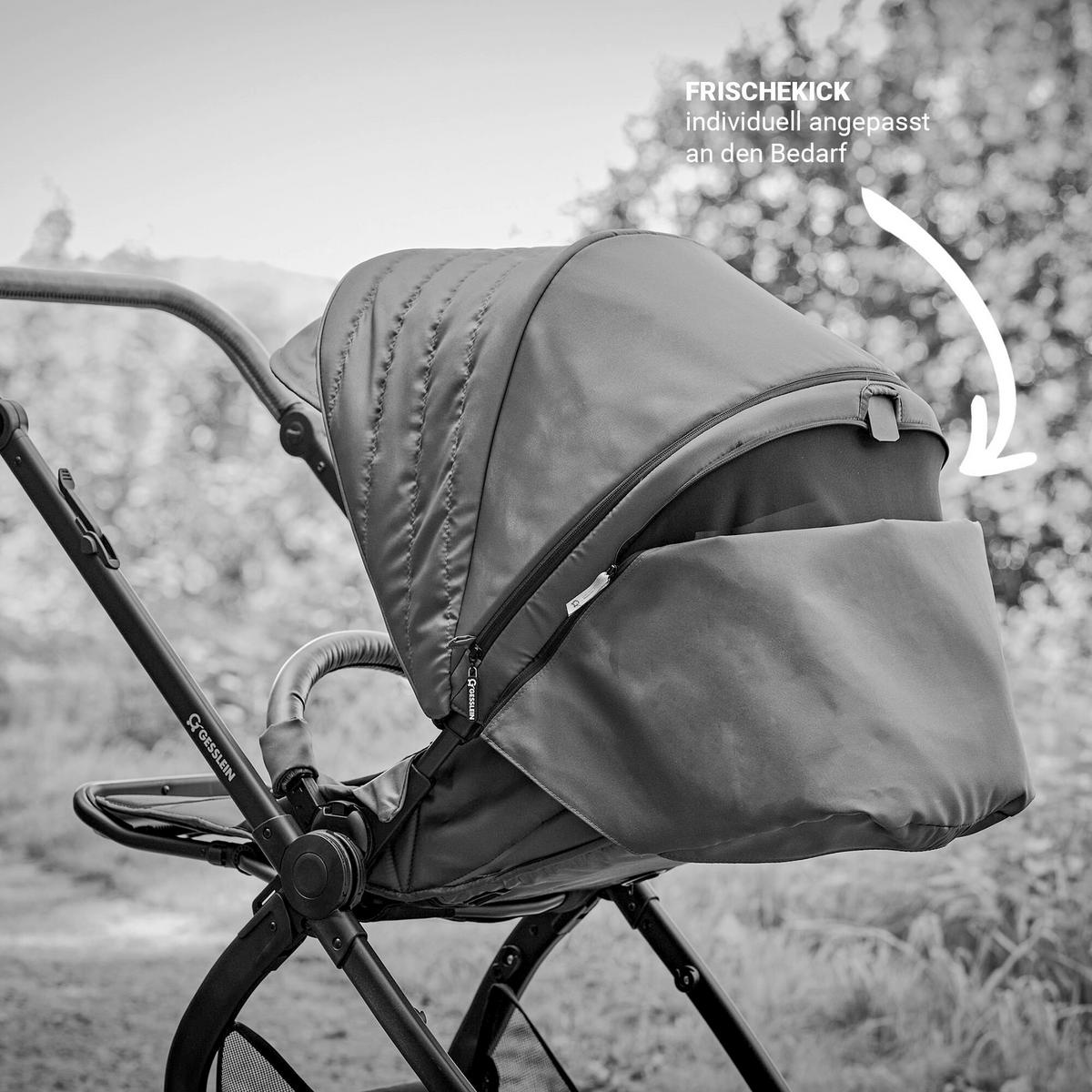 KOMBIKINDERWAGEN FX4 Swing Set mit Handbremse  - Greige/Schwarz, Basics, Textil (100/55/130cm) - Gesslein