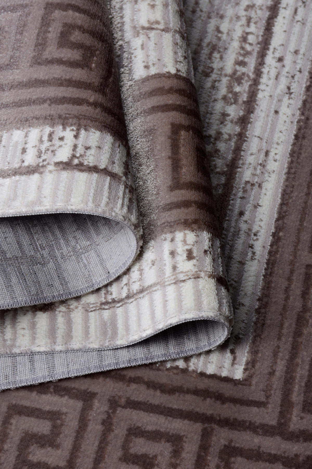 VINTAGE-TEPPICH 160/230 cm Samt Braun, Hellgrau  - Hellgrau/Braun, LIFESTYLE, Kunststoff/Textil (160/230cm) - Novel