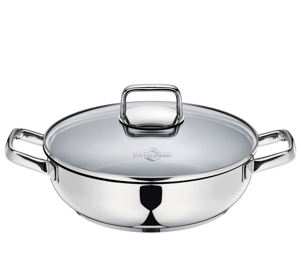 PÁNEV NA SMAŽENÍ  nepřilnavý povrch ILAG®  28 cm  - barvy stříbra, Basics, kov/sklo (28cm) - KÜCHENPROFI