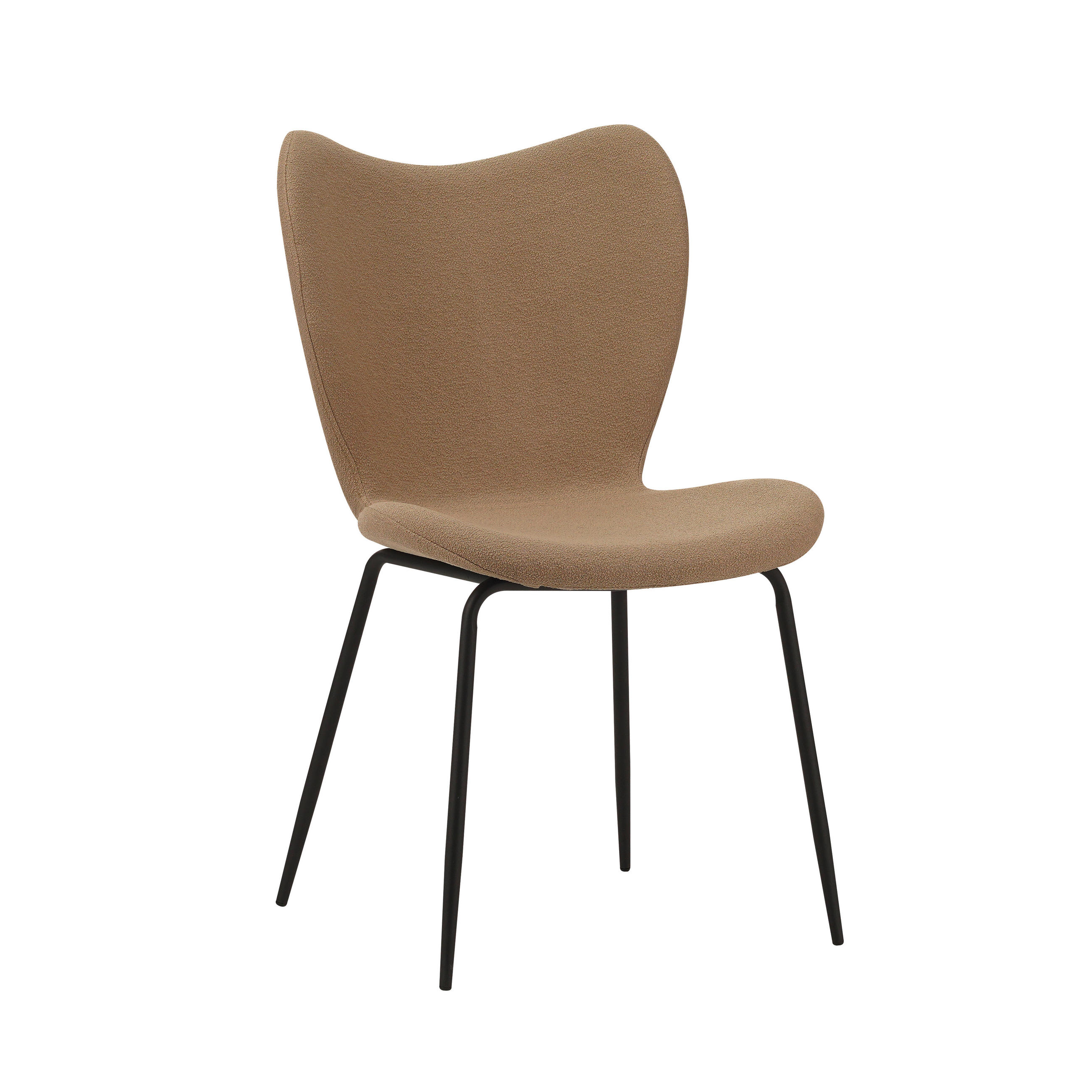 SADA STOLIČIEK 2 kus - čierna/sivohnedá, Modern, kov/textil (50/88,5/42cm) - MID.YOU