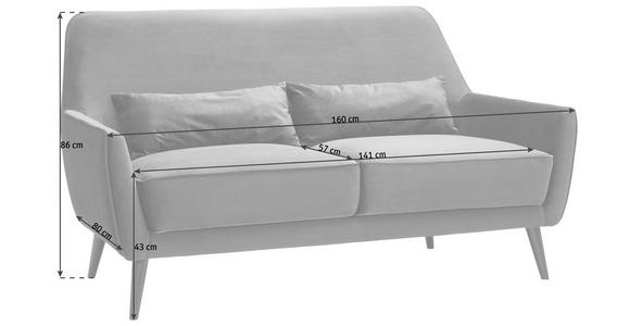 3-SITZER-SOFA in Mikrofaser Grün  - Schwarz/Grün, Trend, Holz/Textil (160/86/80cm) - Carryhome