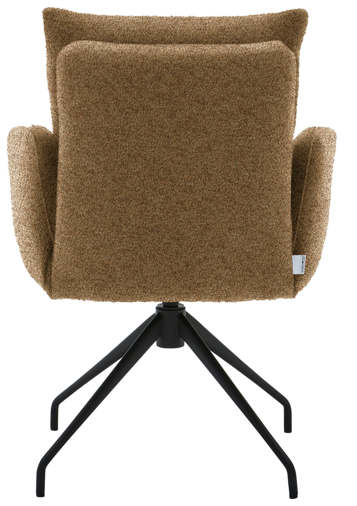 ARMLEHNSTUHL Teddystoff  - Schwarz/Braun, Design, Textil/Metall (62/86/68cm) - Welnova