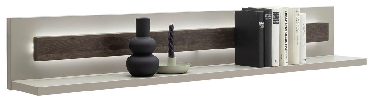 WANDBOARD massiv Grau, Eichefarben  - Eichefarben/Grau, Design, Holzwerkstoff (150/24/22cm) - Novel