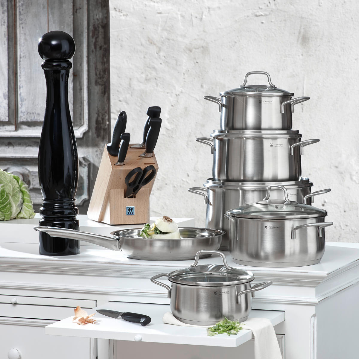 KOCHTOPFSET Brilliant 6-teilig  - Klar/Edelstahlfarben, Design, Glas/Metall - WMF