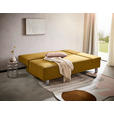 SCHLAFSOFA Flachgewebe Senfgelb  - Chromfarben/Senfgelb, Design, Holz/Textil (205/77-93/99cm) - Novel
