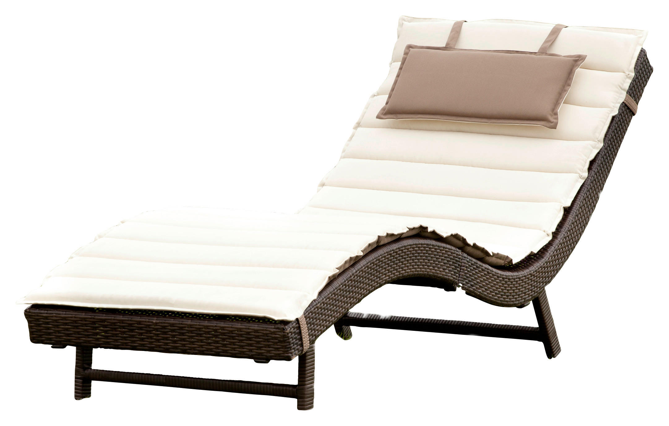GARTENLIEGE 188/75/66 cm  - Taupe/Beige, MODERN, Kunststoff/Metall (188/75/66cm) - Gardenson