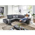 ECKSOFA Anthrazit Echtleder  - Chromfarben/Anthrazit, KONVENTIONELL, Leder/Metall (242/289cm) - Cantus
