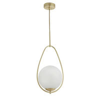 HÄNGELEUCHTE Avalon 23/19/150 cm   - Goldfarben, KONVENTIONELL, Glas/Metall (23/19/150cm) - Searchlight