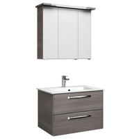 BADEZIMMER  in 77 cm  - Eichefarben/Weiß, Design, Glas/Holzwerkstoff (77cm) - Sadena