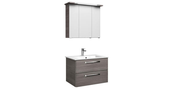 BADEZIMMER  in 77 cm  - Eichefarben/Weiß, Design, Glas/Holzwerkstoff (77cm) - Xora