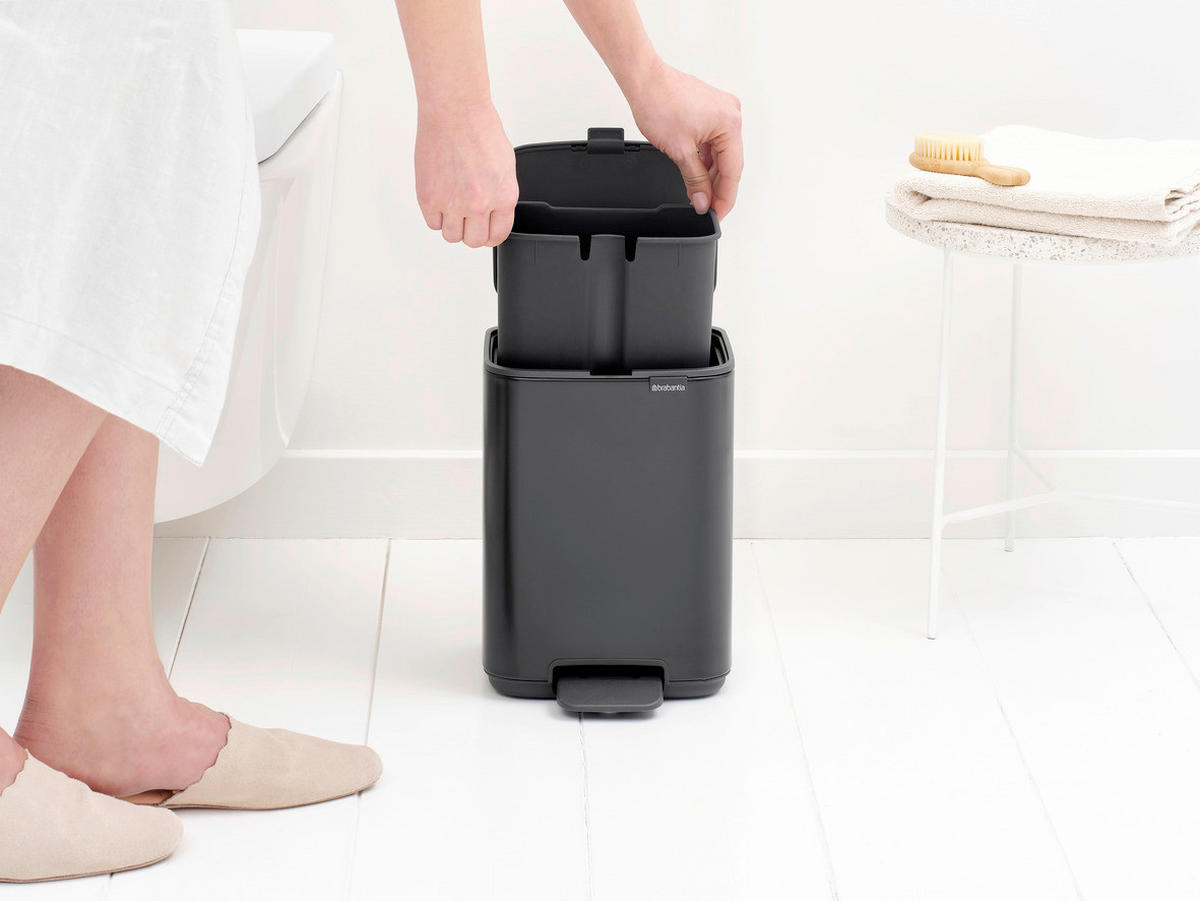 KANTA SA PAPUČICOM  4 l   - crna/antracit, Konvencionalno, metal/plastika (20/26,8/20,5cm) - Brabantia