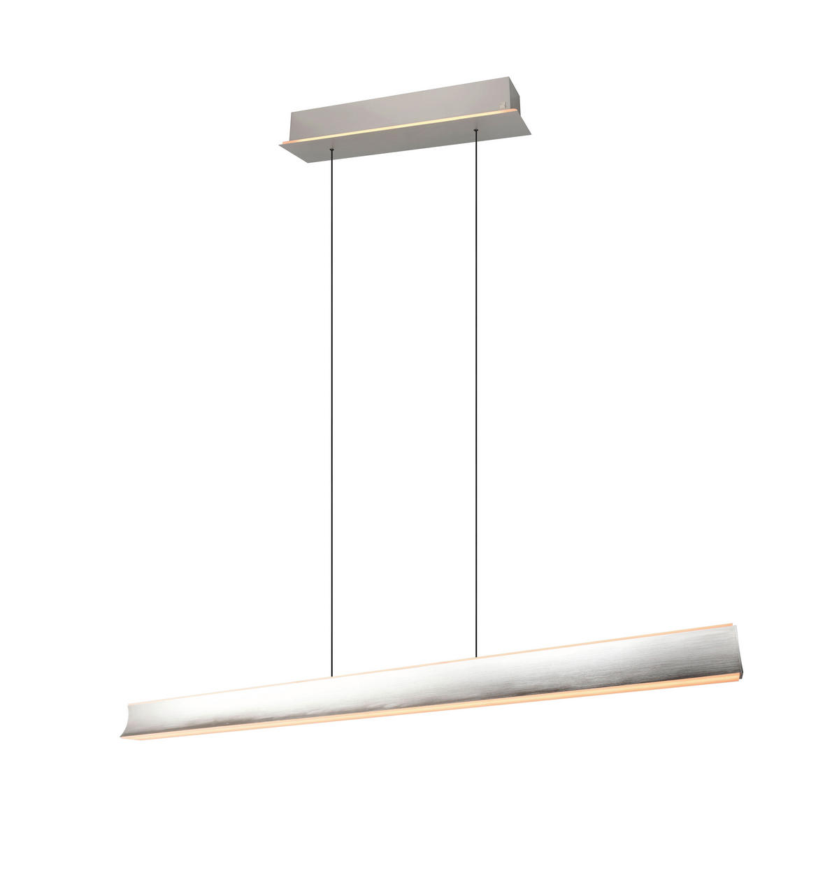 LED-HÄNGELEUCHTE 160.5/14/200 cm    - Weiß/Nickelfarben, Design, Kunststoff/Metall (160.5/14/200cm) - Cinque