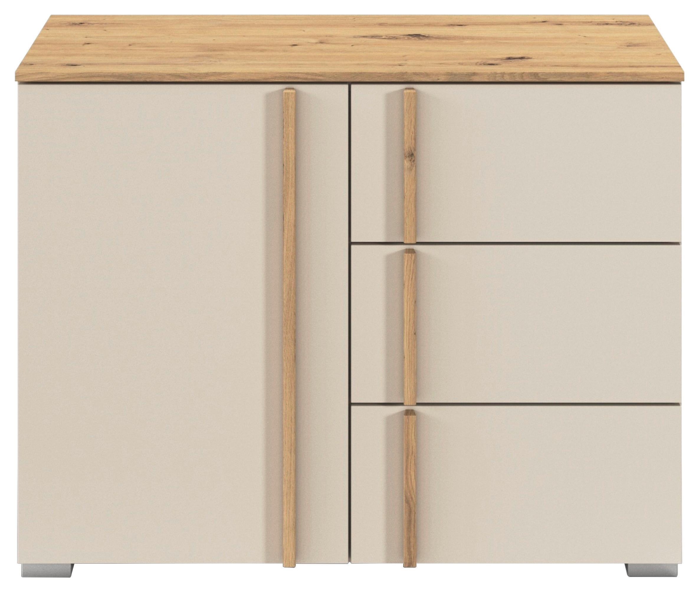 KOMMODE  in 80/61/42 cm  - Champagner/Alufarben, Design, Holz/Holzwerkstoff (80/61/42cm) - Stylife